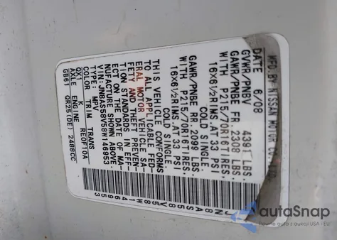 2008 Nissan Rogue S from USA, damaged, VIN JN8AS58V58W146953